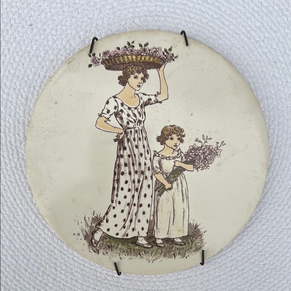 Vintage Decorative Plate with Floral Design